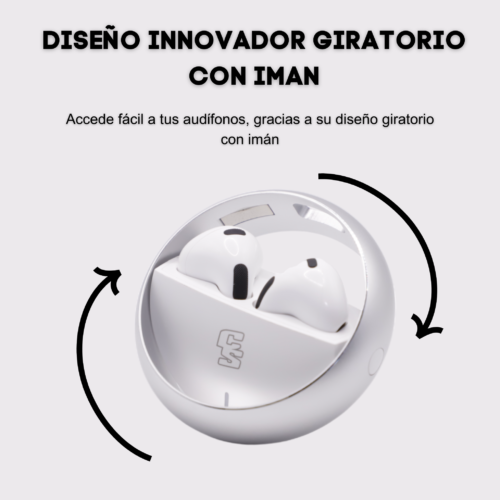 AUDIFONOS CYBERSHOP INPOD2 PLATA PLANET DESIGN - Imagen 4