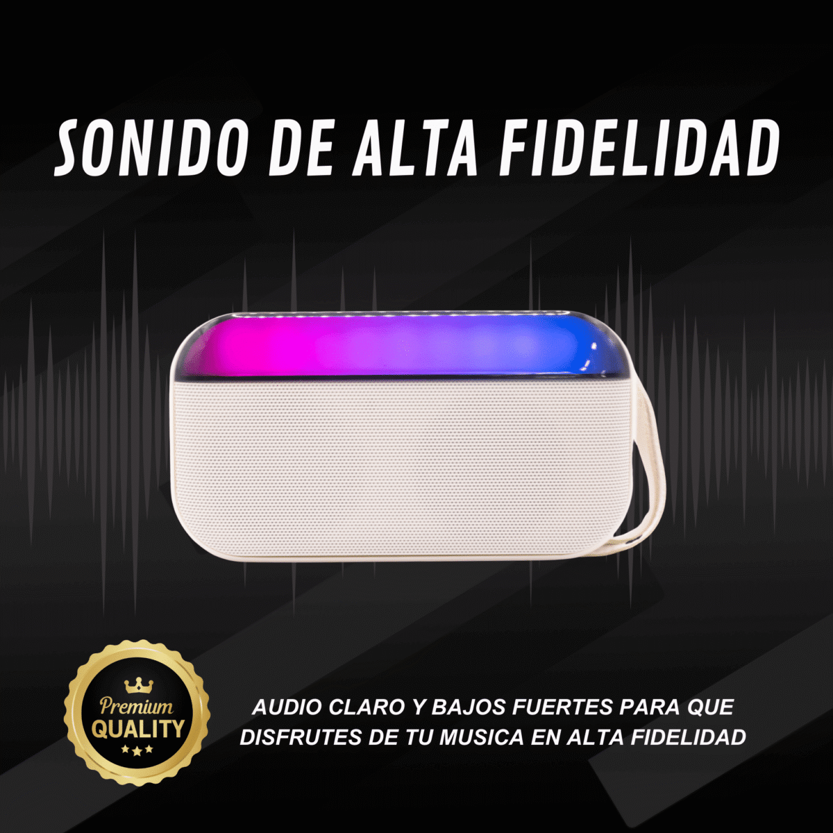 BOCINA BT/FM/USB/SD CYBERSHOP BLANCA - Imagen 2