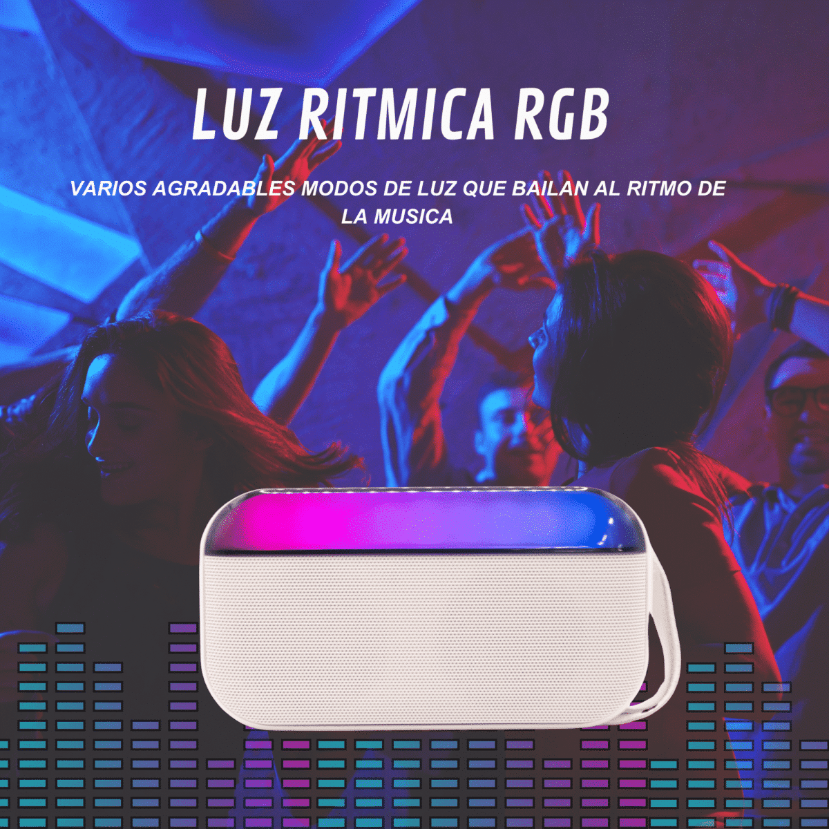 BOCINA BT/FM/USB/SD CYBERSHOP BLANCA - Imagen 3