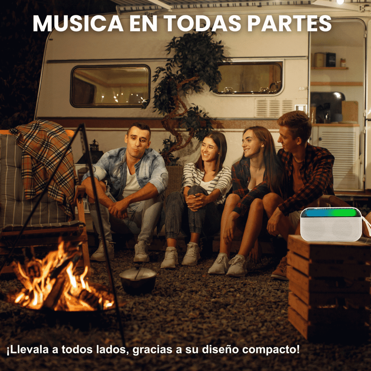 BOCINA BT/FM/USB/SD CYBERSHOP BLANCA - Imagen 6