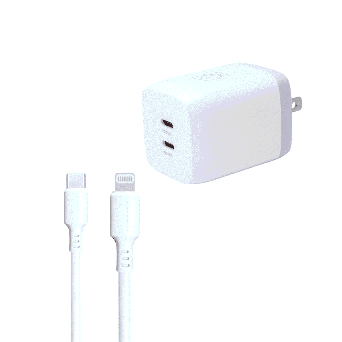 COMBO CARGADOR & CABLE 50W IPHONE DOBLE PUERTO CYBERSHOP