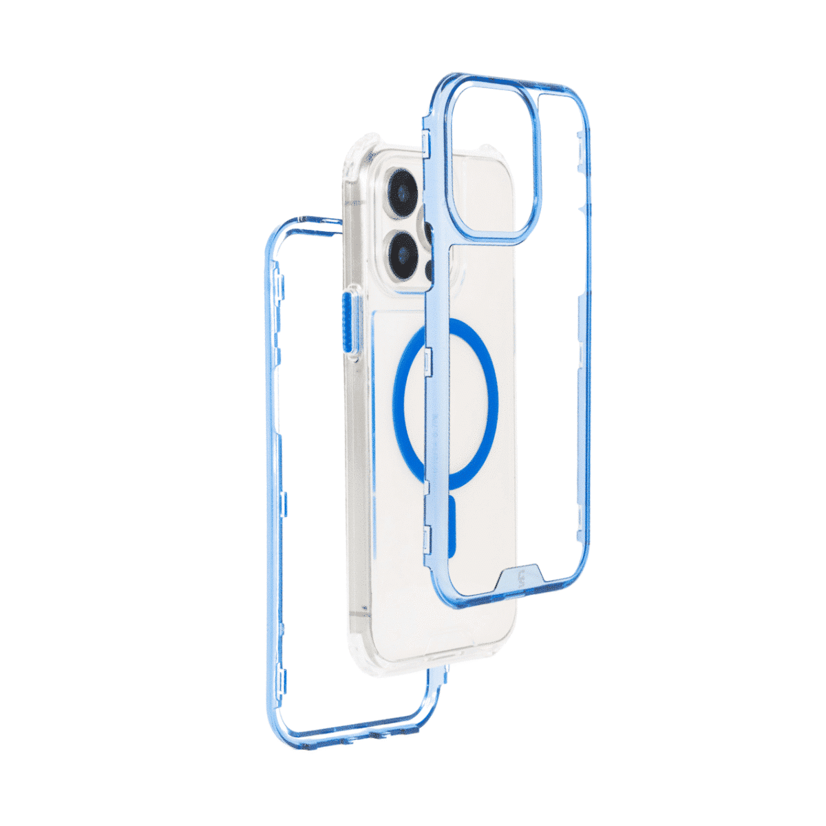 FUNDA MAGSAFE 3IN1 TRANSPARENTE AZUL IPHONE 14 - Imagen 4