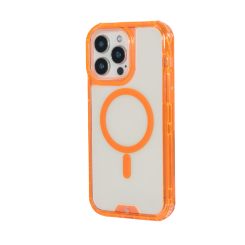 FUNDA MAGSAFE 3IN1 TRANSPARENTE NARANJA IPHONE 16 - Imagen 2