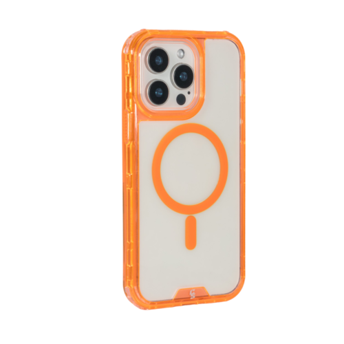 FUNDA MAGSAFE 3IN1 TRANSPARENTE NARANJA IPHONE 16 - Imagen 3