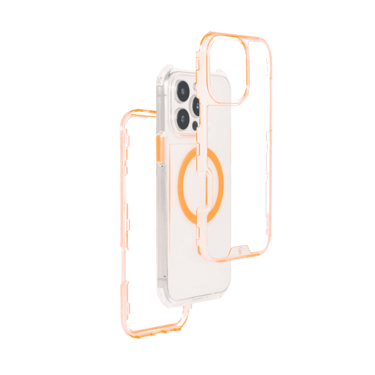 FUNDA MAGSAFE 3IN1 TRANSPARENTE NARANJA IPHONE 14 - Imagen 4
