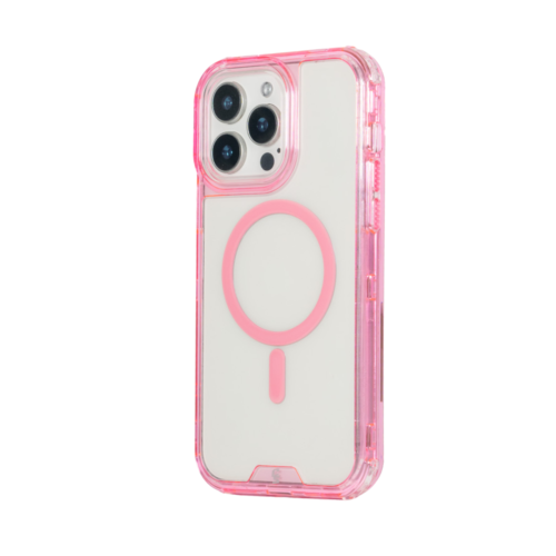 FUNDA MAGSAFE 3IN1 TRANSPARENTE ROSA IPHONE 16 PRO - Imagen 2