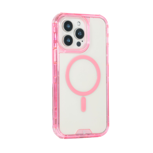 FUNDA MAGSAFE 3IN1 TRANSPARENTE ROSA IPHONE 16 PRO - Imagen 3