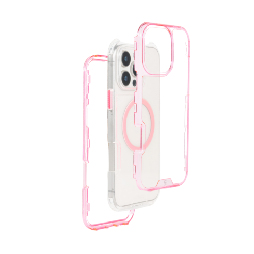 FUNDA MAGSAFE 3IN1 TRANSPARENTE ROSA IPHONE 16 PRO - Imagen 4